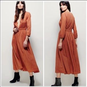 Free People Josie Brown Linen Maxi Dress